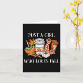 Gewoon een meisje dat van herfst pompoen kruiden l kaart (Gele Bloem)