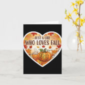 Gewoon een meisje dat van herfst pompoengewürz her kaart (Gele Bloem)