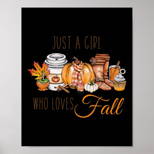Gewoon een meisje dat van Herfst Pumpin Spice Latt Poster (Voorkant)