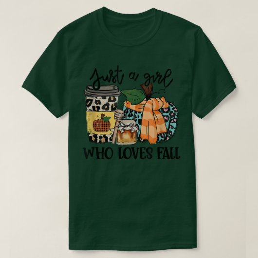 Gewoon een meisje dat van Herfst Pumpin Spice Latt T-shirt (Design voorkant)