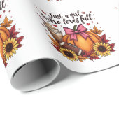 Gewoon een meisje dat van herfst Pumpkin Spice Lat Cadeaupapier (Rol Hoek)