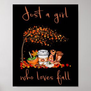 Gewoon een meisje dat van Herfst Pumpkin Spice Lat Poster