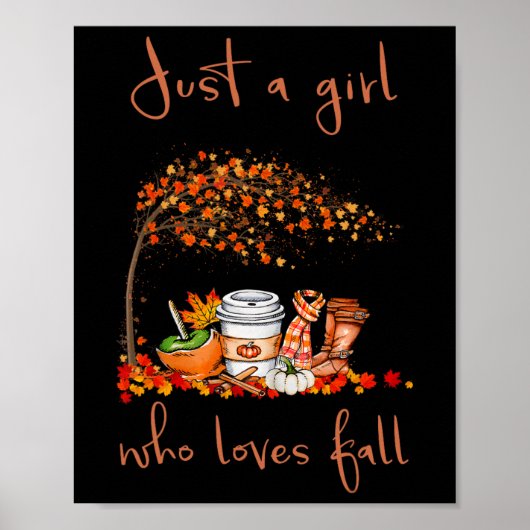 Gewoon een meisje dat van Herfst Pumpkin Spice Lat Poster (Voorkant)
