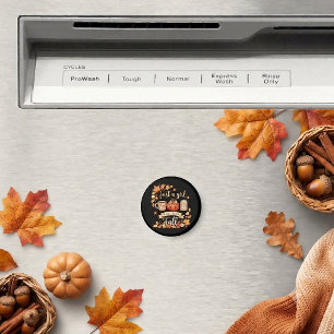 Gewoon Een Meisje Dat Van Herfst Seizoen Koffie He Magneet