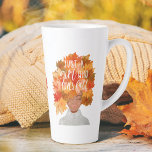 Gewoon een meisje dat van Herfst Waterverf Herfst  Latte Mok<br><div class="desc">Ben je een meisje dat van herfst houdt? Dan hou je van onze super schattige en unieke herfst Afrikaanse Amerikaanse schoonheidskoffie-mok. Het ontwerp kenmerkt onze oorspronkelijke, met de hand geschilde waterverf Afrikaanse Amerikaanse schoonheid met het haar van de vrouw, gemaakt om eruit te zien als een collage van verschillende gekleurde...</div>