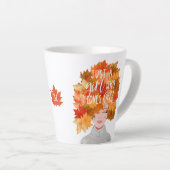 Gewoon een meisje dat van Herfst Waterverf Herfst  Latte Mok (Rechterhoek)