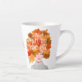 Gewoon een meisje dat van Herfst Waterverf Herfst  Latte Mok (Rechts)