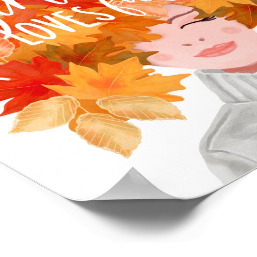 Gewoon een meisje dat van Herfst Waterverf Herfst  Poster (Hoek)