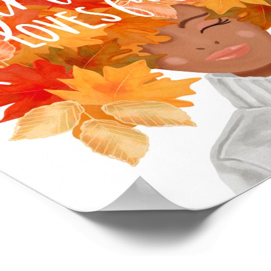 Gewoon een meisje dat van Herfst Waterverf Herfst  Poster (Hoek)