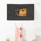Gewoon een meisje dat van herfstkat Halloween maan Spandoek (Insitu)