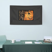 Gewoon een meisje dat van herfstkat Halloween maan Spandoek (Beurs)