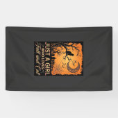 Gewoon een meisje dat van herfstkat Halloween maan Spandoek (Horizontaal)