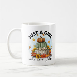 Gewoon een meisje dat van herfstmaanden houdt Pers Koffiemok