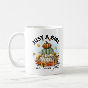 Gewoon een meisje dat van herfstmaanden houdt Pers Koffiemok