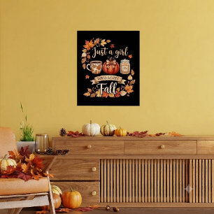 Gewoon Een Meisje Dat Van Herfstseizoen Koffie Her Poster