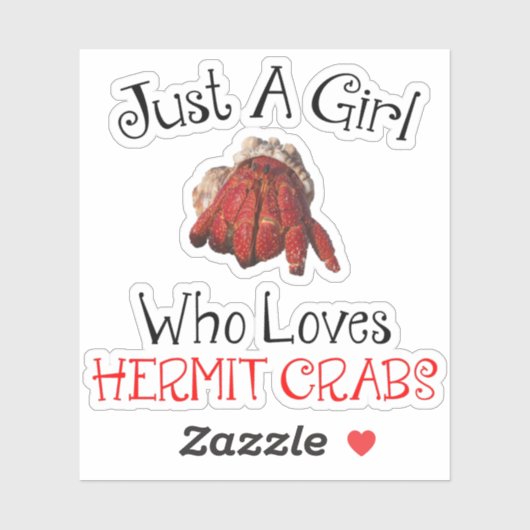 Gewoon een meisje dat van Hermit Crabs houdt Sticker (Vel)