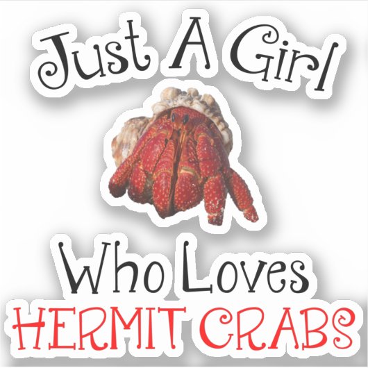 Gewoon een meisje dat van Hermit Crabs houdt Sticker (Voorkant)