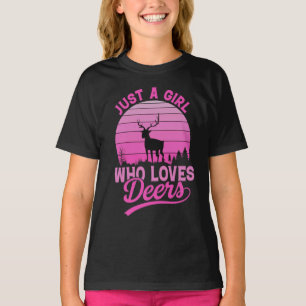 Gewoon een meisje dat van herten houdt - liefhebbe t-shirt
