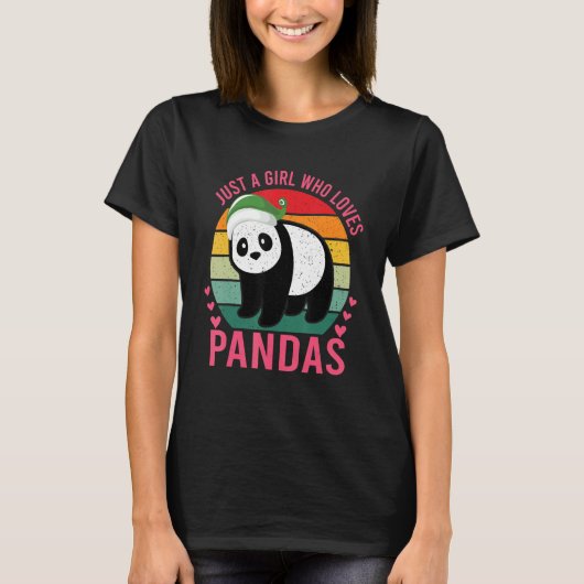 Gewoon een meisje dat van het Beer Pandas Panda ho T-shirt (Voorkant)