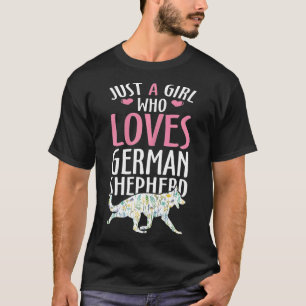 Gewoon een meisje dat van het Duitse herderdier ho T-shirt
