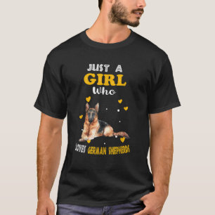 Gewoon een meisje dat van het Duitse Hondenliefheb T-shirt
