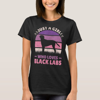 Gewoon een meisje dat van het Hondenliefhebber Lab T-shirt
