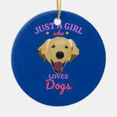 Gewoon een meisje dat van het Hondenliefhebber van Keramisch Ornament (Voorkant)