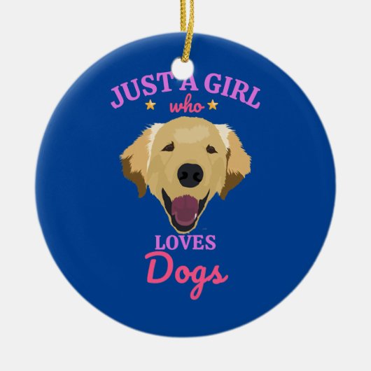 Gewoon een meisje dat van het Hondenliefhebber van Keramisch Ornament (Voorkant)