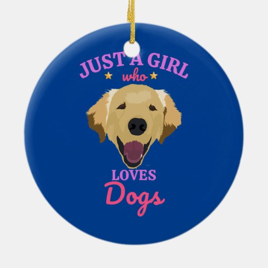 Gewoon een meisje dat van het Hondenliefhebber van Keramisch Ornament (Achterkant)