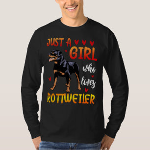 Gewoon een meisje dat van het Hondenliefhebber van T-shirt