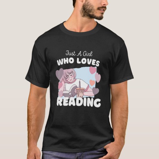 Gewoon een meisje dat van het lezen houdt... t-shirt (Voorkant)