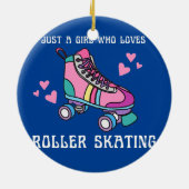 Gewoon een meisje dat van het Schaats Roller houdt Keramisch Ornament (Achterkant)