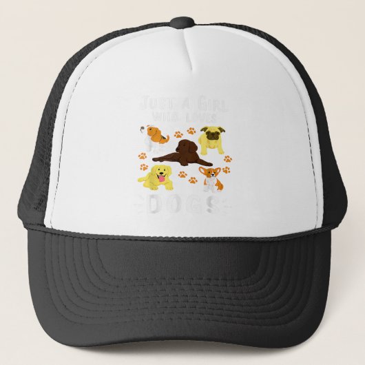 Gewoon een meisje dat van het Shirt Dogs houdt... Trucker Pet (Voorkant)