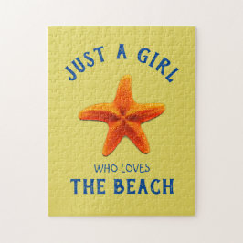 Gewoon een meisje dat van het strand houdt legpuzzel