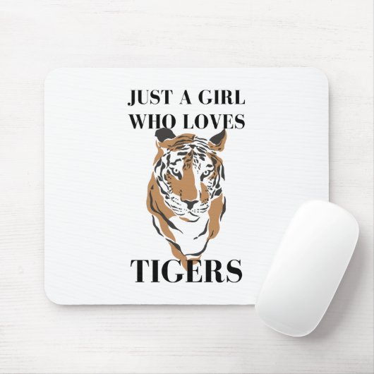 Gewoon een meisje dat van het tijgerDierenvriend h Muismat (Met muis)