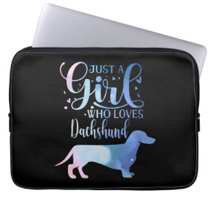 Gewoon een meisje dat van het Vrouw van het Honden Laptop Sleeve