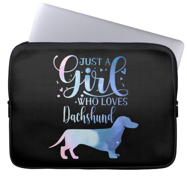 Gewoon een meisje dat van het Vrouw van het Honden Laptop Sleeve (Voorkant)
