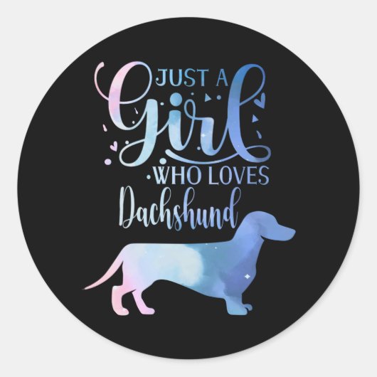 Gewoon een meisje dat van het Vrouw van het Honden Ronde Sticker (Voorkant)