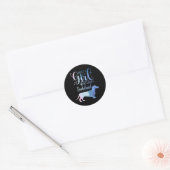 Gewoon een meisje dat van het Vrouw van het Honden Ronde Sticker (Envelop)