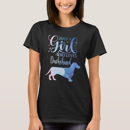 Gewoon een meisje dat van het Vrouw van het Honden T-shirt (Voorkant)