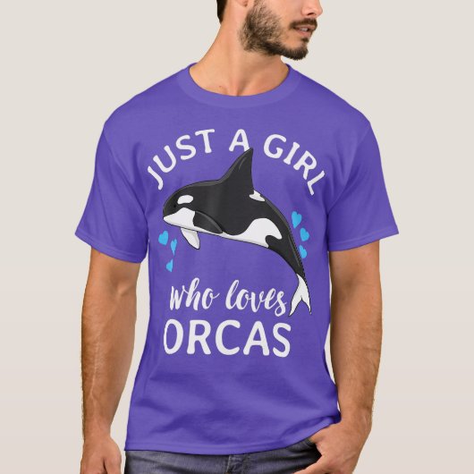 Gewoon een meisje dat van het Zee Orcas Killer Wha T-shirt (Voorkant)