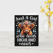 Gewoon Een Meisje Dat Van Highland Koeien Houdt Sc Kaart (Gele Bloem)
