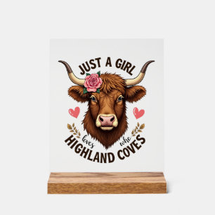 Gewoon Een Meisje Dat Van Highland Koeien Houdt Vi Acryl Bord