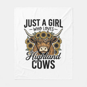 Gewoon Een Meisje Dat Van Highland Koeien Houdt Vi Fleece Deken