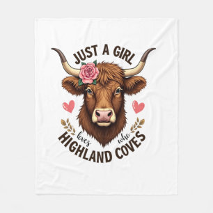 Gewoon Een Meisje Dat Van Highland Koeien Houdt Vi Fleece Deken