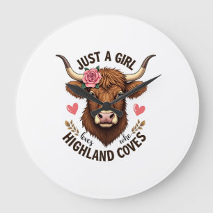Gewoon Een Meisje Dat Van Highland Koeien Houdt Vi Grote Klok