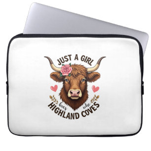 Gewoon Een Meisje Dat Van Highland Koeien Houdt Vi Laptop Sleeve