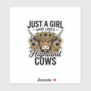 Gewoon Een Meisje Dat Van Highland Koeien Houdt Vi Sticker