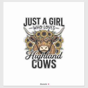 Gewoon Een Meisje Dat Van Highland Koeien Houdt Vi Sticker