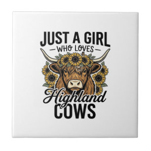 Gewoon Een Meisje Dat Van Highland Koeien Houdt Vi Tegeltje